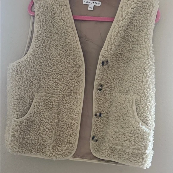And Now This Cream Sherpa Vest - Cozy Womens Layering Vest - Picture 3 of 6